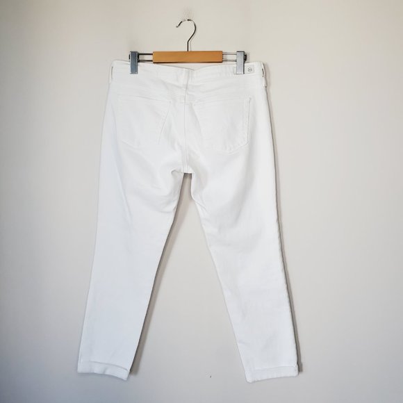 Ag Adriano Goldschmied Jeans The Stilt Roll-up Cigarette Cropped White 29 - Picture 7 of 11